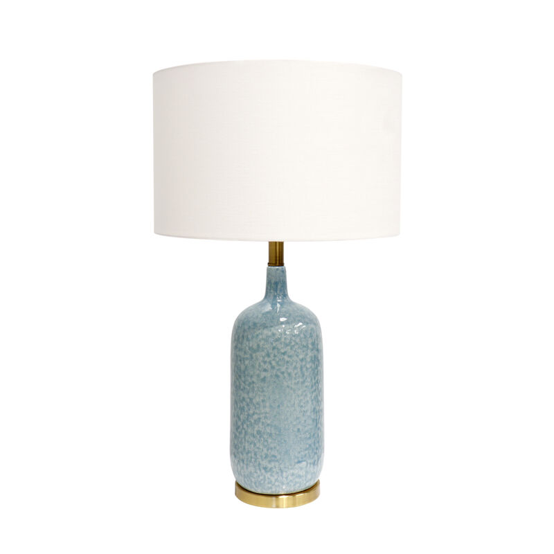 Pasargad Home Tucson Style Ceramic Blue/Gold Table Lamp, H27"