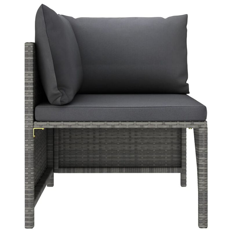 Avio 9pc Outdoor Modular Sofa Set, Square Coffee Table, Gray Rattan - Benzara