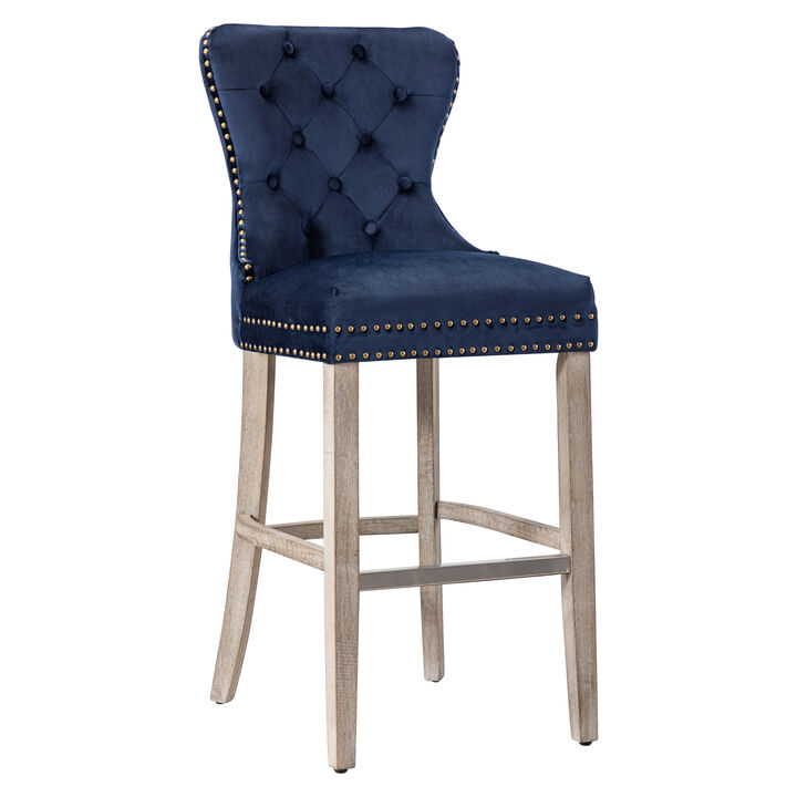 WestinTrends 29" Tufted Velvet Bar Stool