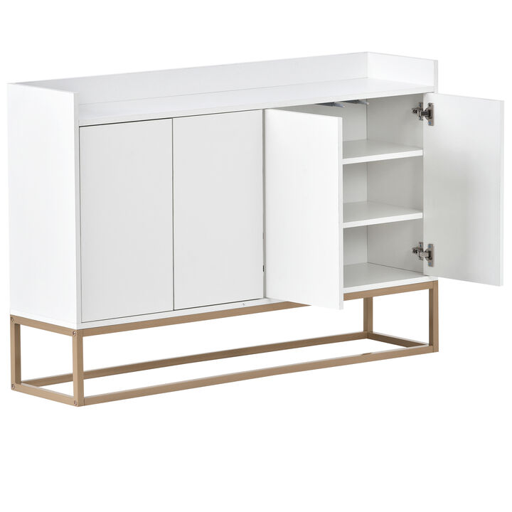 Wood 47.2 in. Sideboard with 4 Doors
