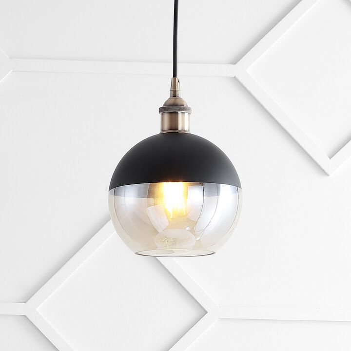 Nixon Adjustable Drop Globe Metal/Glass LED Pendant