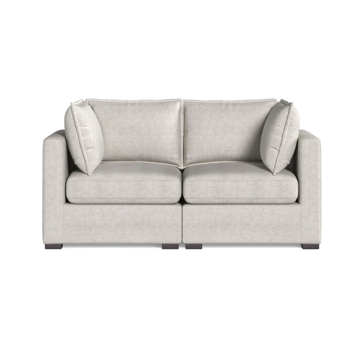 Bennett 2 Piece Flange Seam Modular Sofa - Tan Twill