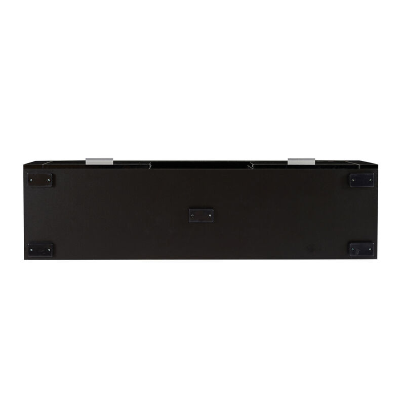 Black Modern TV Stand with LED Lights, high glossy front TV Cabinet, can be assembled in Lounge Room