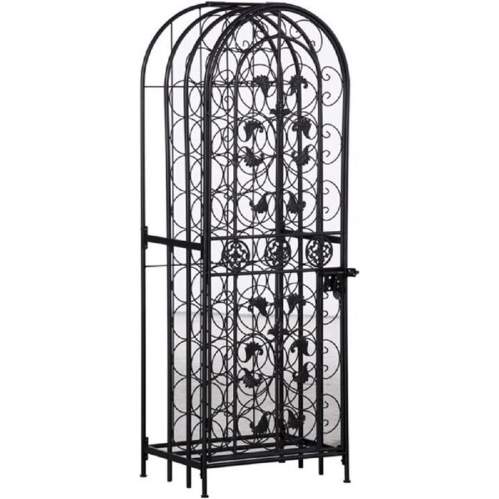 Wine Rack Cabinet with Doors, Shelves, and Glass Holder