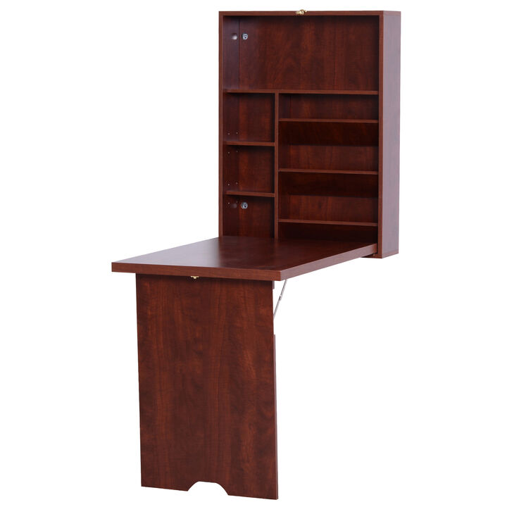 Wall Mount Writing Table Convertible Folding Computer Desk Storage Home Office