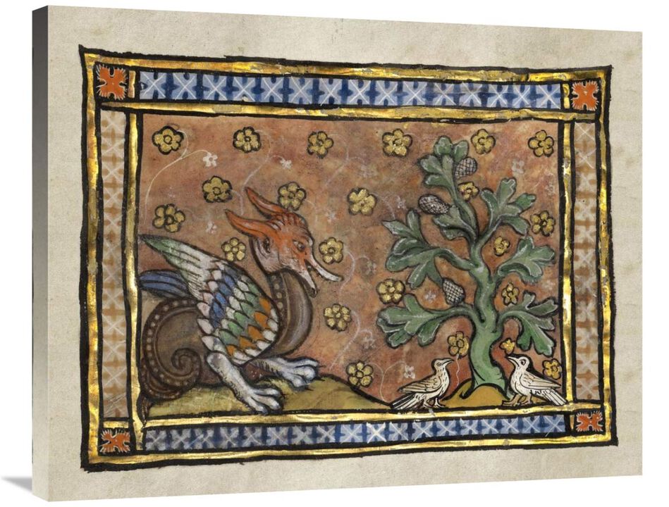 A Dragon Charging Two Doves (detail)-Canvas Art-35x28