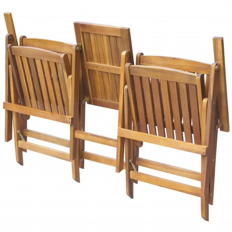 vidaXL Folding Garden Bench with Tea Table 55.1 Solid Acacia Wood