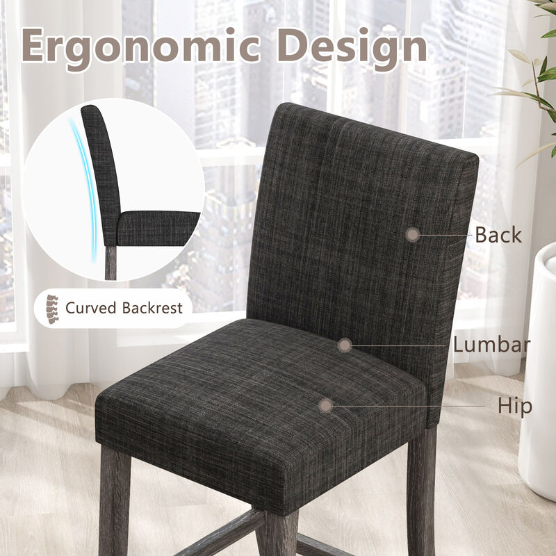 Counter Height Bar Stools Set of 2 with Back and Footrest