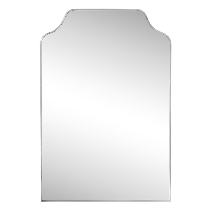 Lindie Medium Scalloped-Top Metal Framed Wall Mounted Mirror