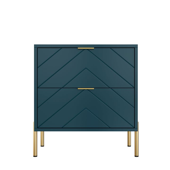 2-Drawer Nightstand With Elegant Design