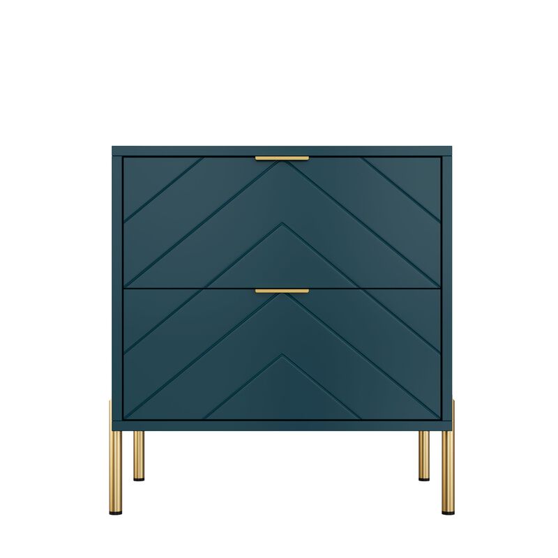 2-Drawer Nightstand With Elegant Design