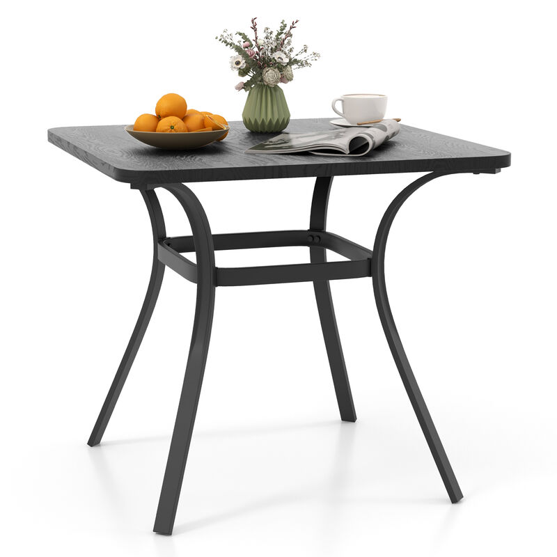 Patio Dining Table – Metal Square Table with 4 Curved Legs for Outdoor Dining