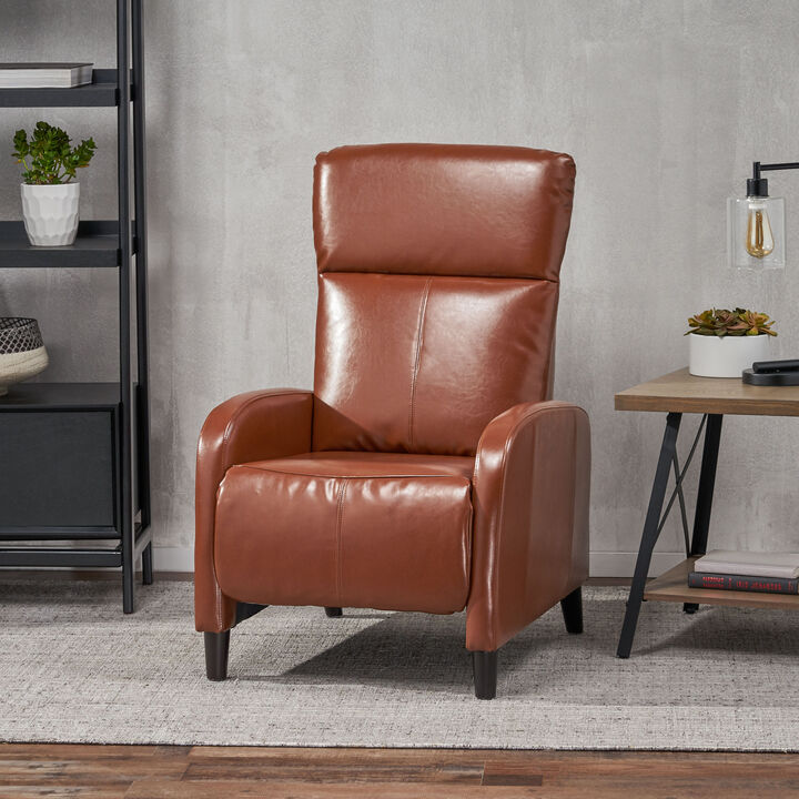 Merax Wide Faux Leather Push Back Standard Recliner
