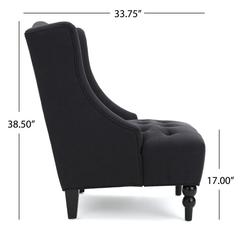 Luxurious Diamond-Tufted Wingback Club Chair for Refined Comfort