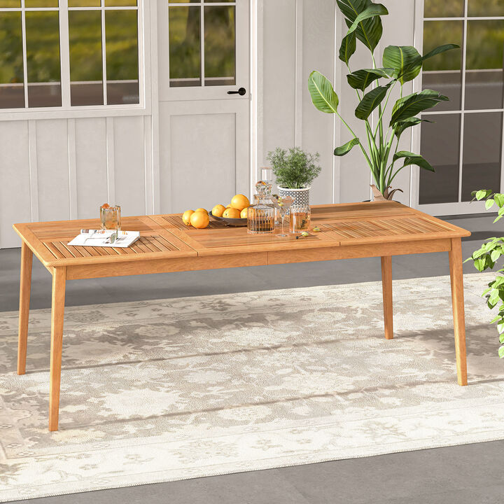 8-Person Outdoor Dining Bistro Table with Umbrella Hole for Patio or Garden