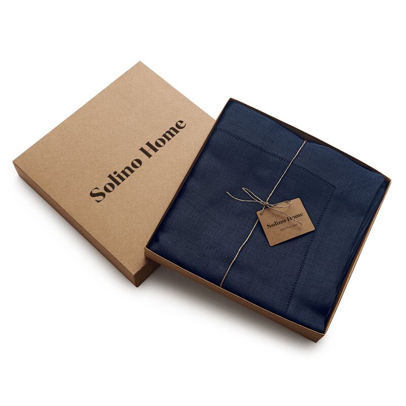 Solino Home 100% Pure Linen Tablecloth | Classic Hemstitch