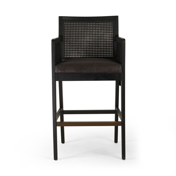 Antonia Cane Arm Counter Stool in Ebony