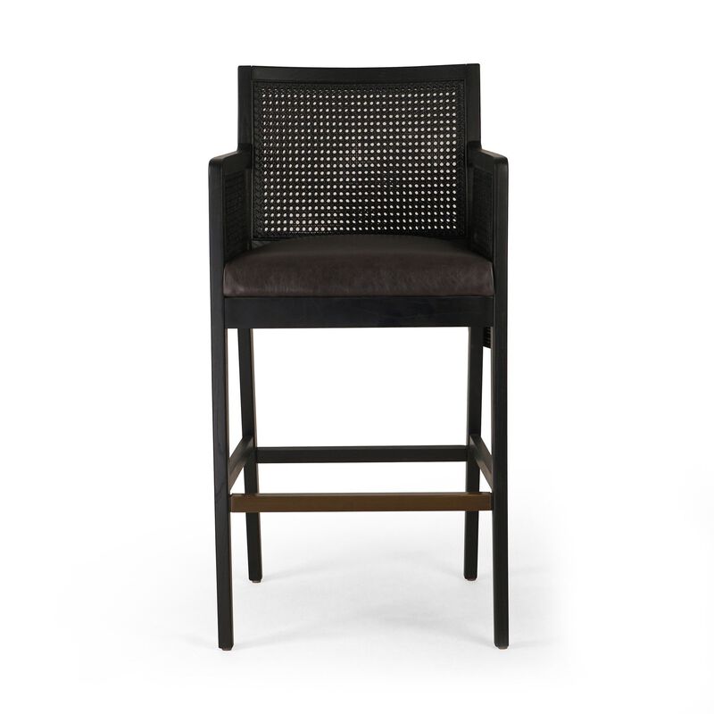 Antonia Cane Arm Counter Stool in Ebony