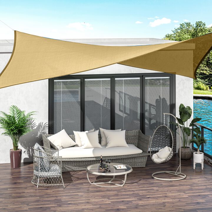 Desert Hue Sun Guard: 20x13ft D-Ring Rectangular Shade Sail for Yards