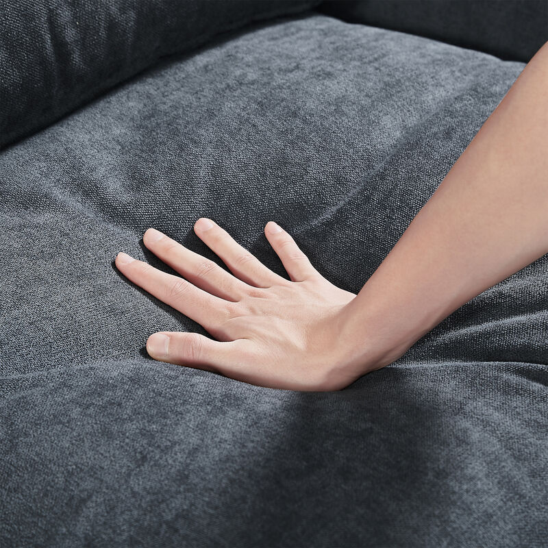 Modern Large L-Shaped Feather Filled Sectional Sofa, Convertible Sofa Couch With Reversible Chaise