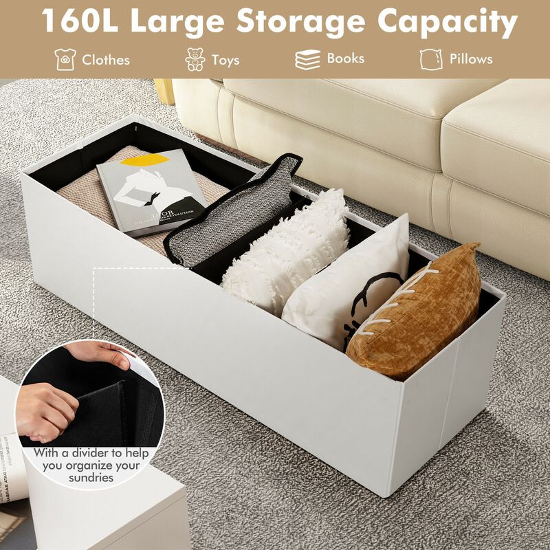 Large Folding Ottoman Storage Seat