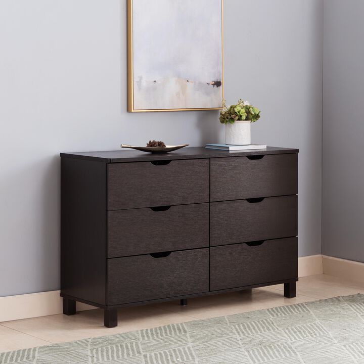 Red Cocoa Dresser with 6 Drawers