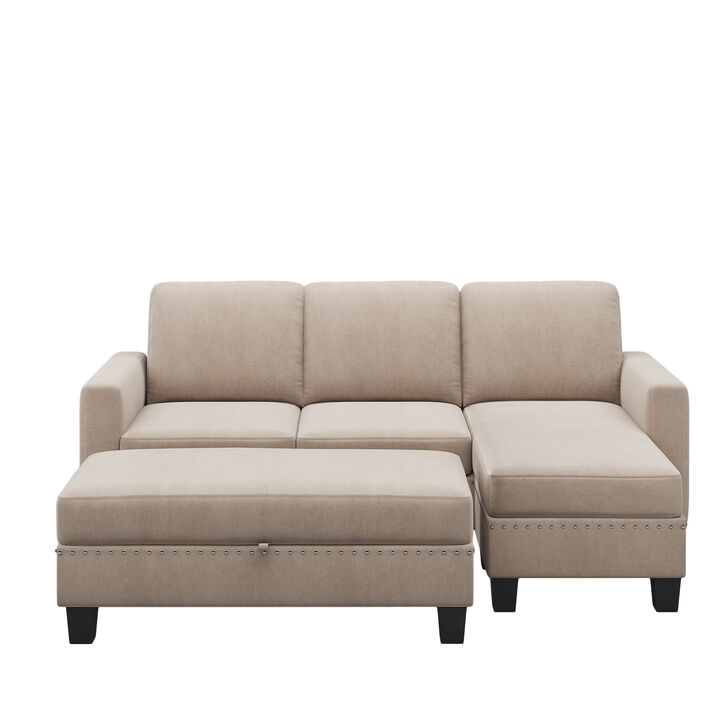 Merax Reversible Sectional Couch with Storage Chaise