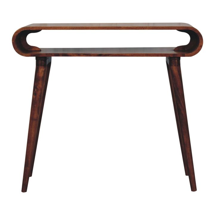 Artisan Furniture Solid Wood Amaya Honey Caramel Nordic Style Console Table