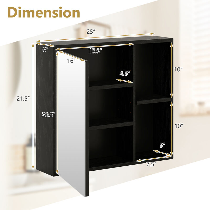 Bathroom Medicine Cabinet with Single Mirror Door