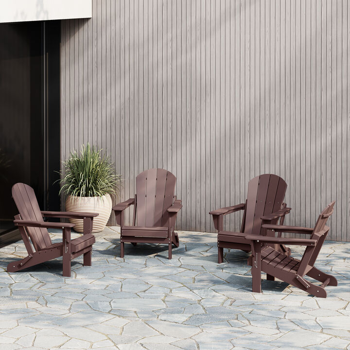 WestinTrends Westintrends 4-Piece set outdoor folding Poly Adirondack chair