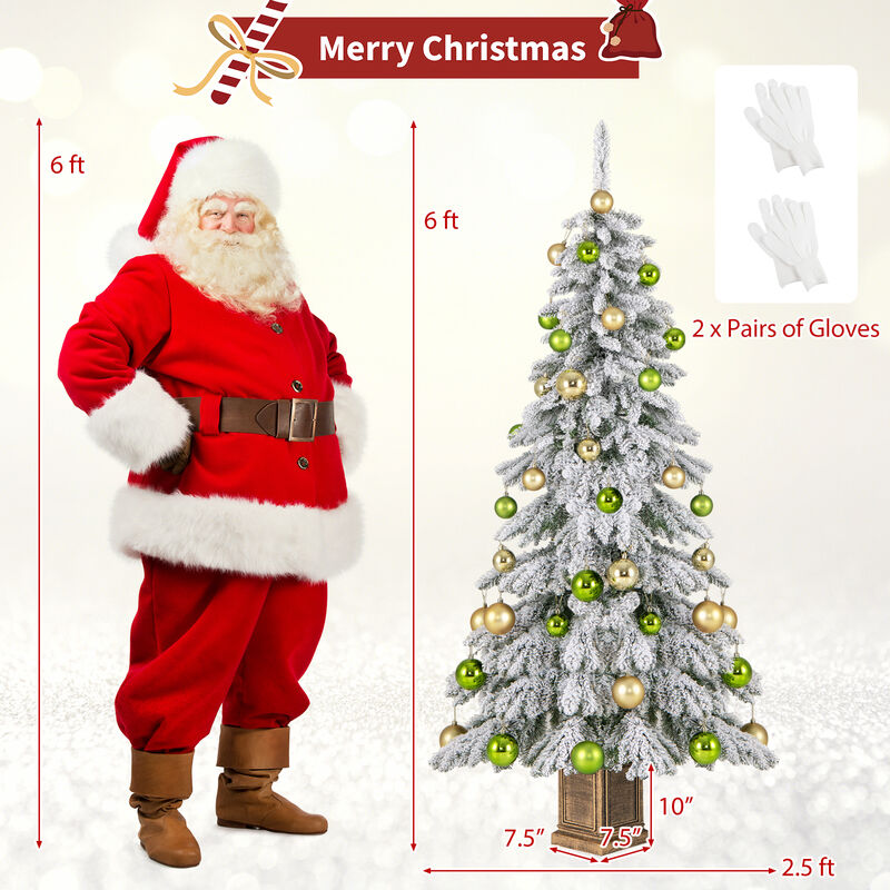 Artificial Xmas Tree with Flocked Branch Tips and  Xmas Balls