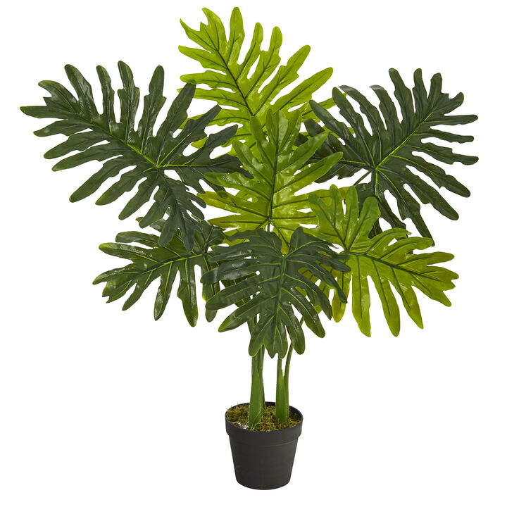 Hivvago 3" Philodendron Artificial Plant (Real Touch)