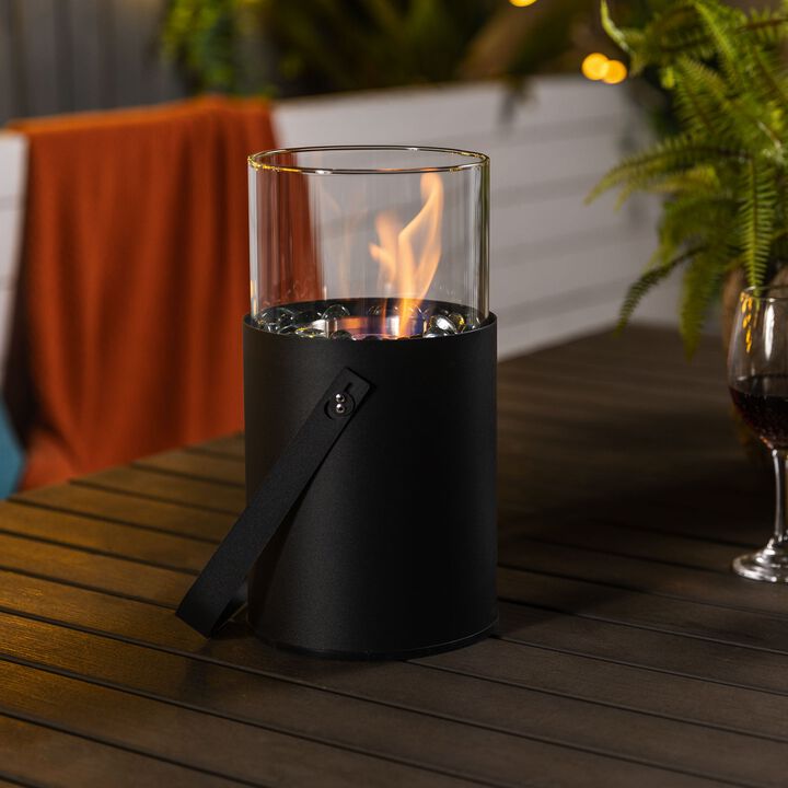 Mondawe Grey Mini Fire Pit, Portable Indoor And Outdoor Fireplace, Desktop Ethanol Fire Pit