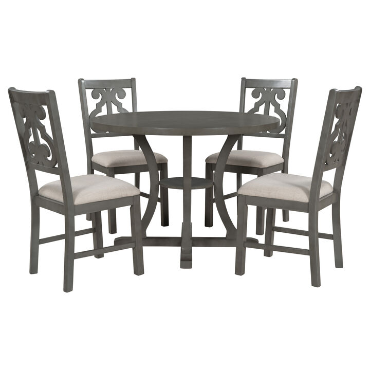 Merax Modern Round Dining Table and Chairs Set
