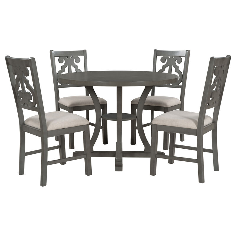 Merax Modern Round Dining Table and Chairs Set