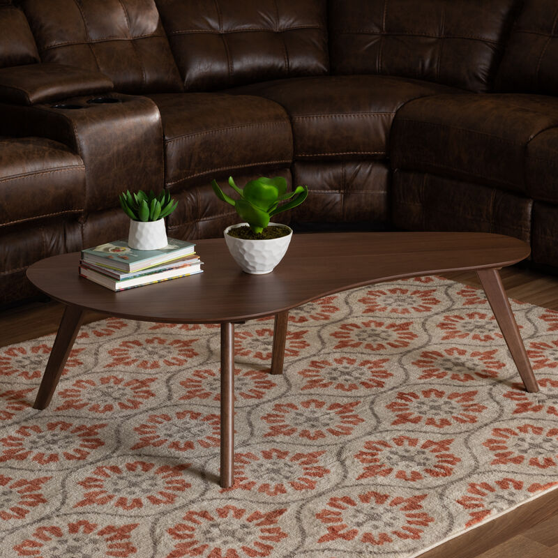 Baxton Studio Scarlette Mid Century Modern Walnut Finished Coffee Table