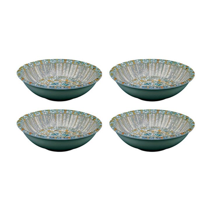 Luca Mosaic Matte dia.3.5" h:1" 2 oz. Round Decorated Porcelain Bowl (Set of 4)