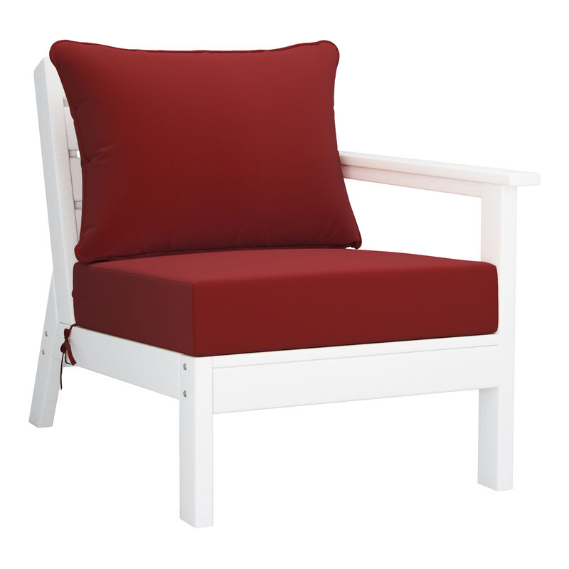 WestinTrends Outdoor Patio HDPE Sectional Sofa with Patio Cushions