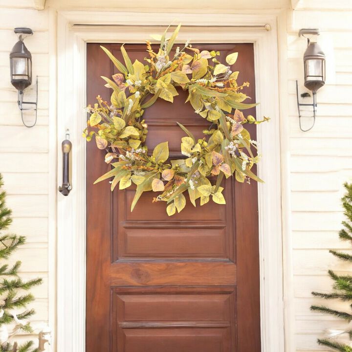 Mixed Fall Foliage Wreath Autumn Decorative Wall or Door Accent for Home Decor