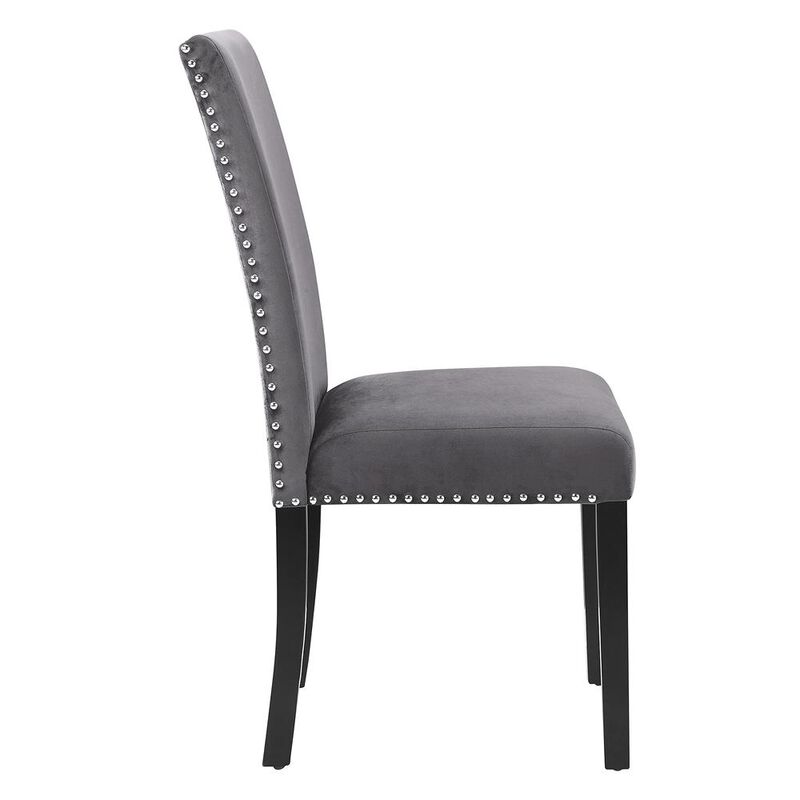 New Classic Furniture Celeste Gray Wood Upholstered Dining Chair (Set of 6)