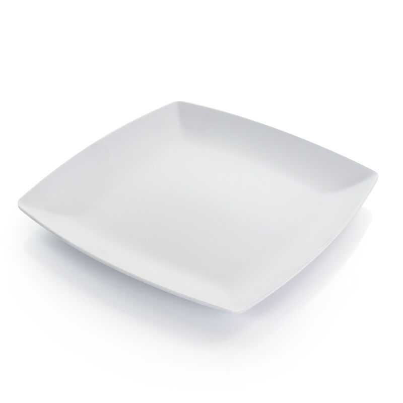 Gibson Home Grayson 4 Piece 8.5 Inch Square Melamine Dessert Plate Set in Assorted Colors