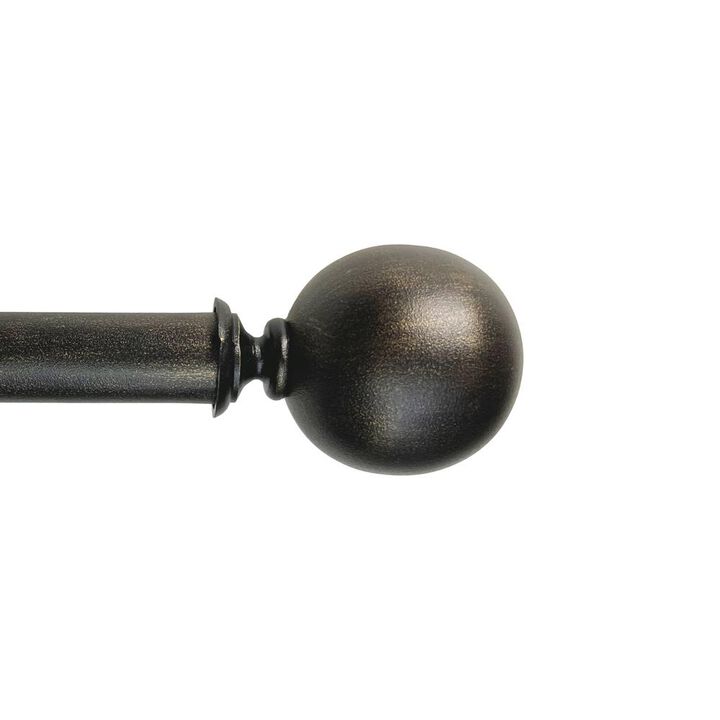 Versailles Heirloom Textured Ball Steel Heavy Duty Curtain Rods for Windows Set 72" - 144" Rustic Gold