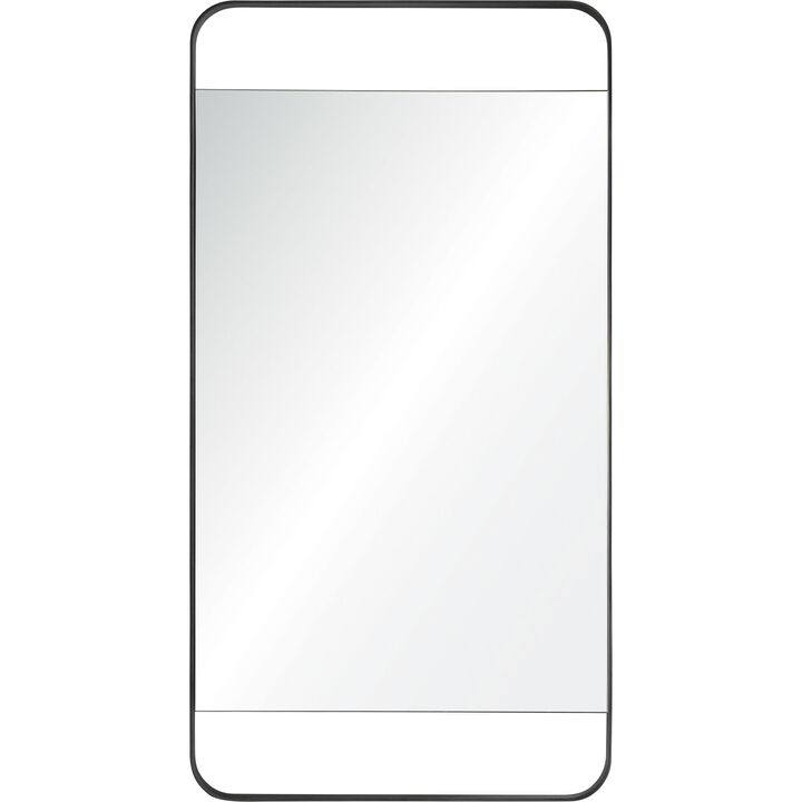 38" Charcoal Gray Framed Rectangular Wall Mirror