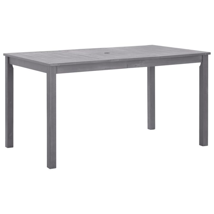 vidaXL Garden Table Gray Wash 55.1"x31.5"x29.1" Solid Acacia Wood