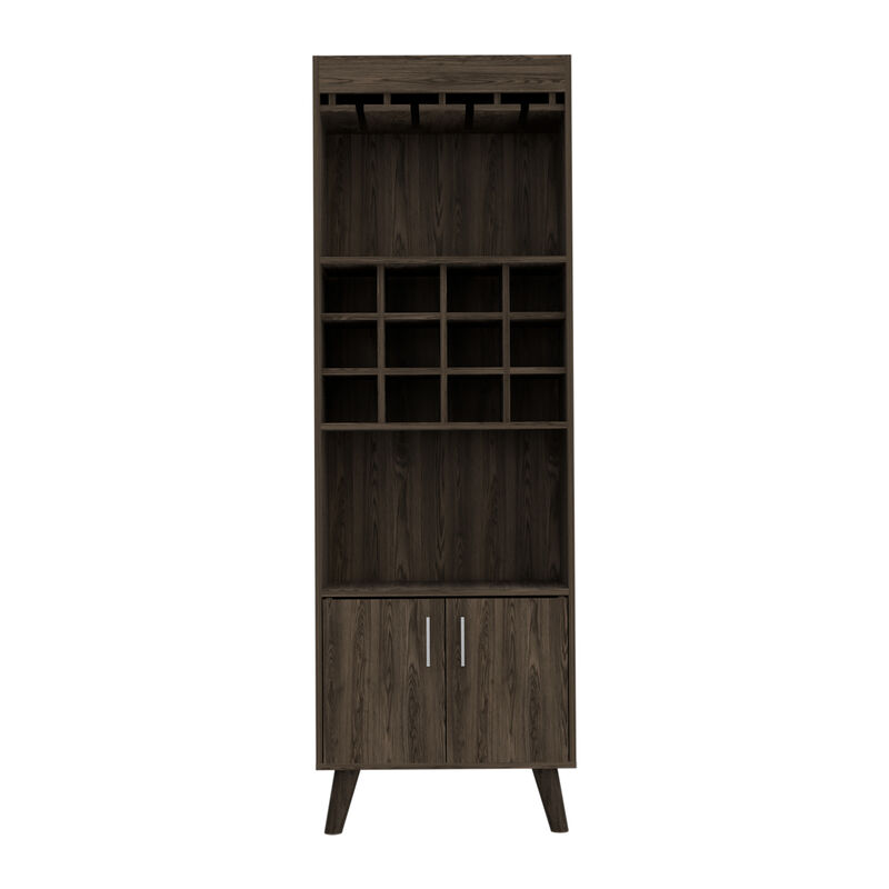 Kisco 1-Drawer 2-Shelf Bar Cabinet Dark Walnut