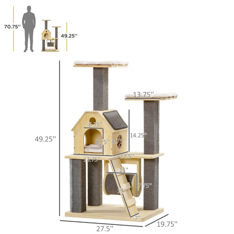 Multi-Level Cat Tree Tower with Scratching Posts & Cozy Perches for Indoor Cats