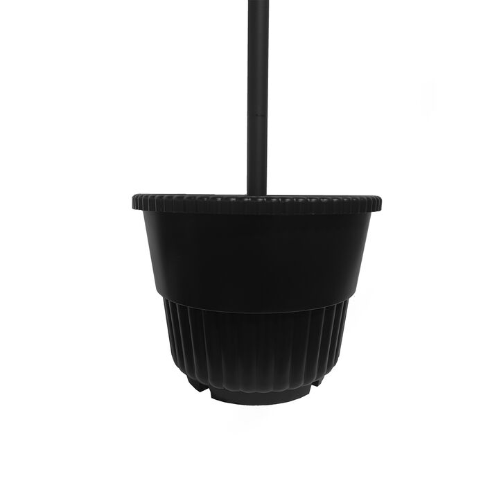 Triple Head Solar Lamp and Post set with Round Planter