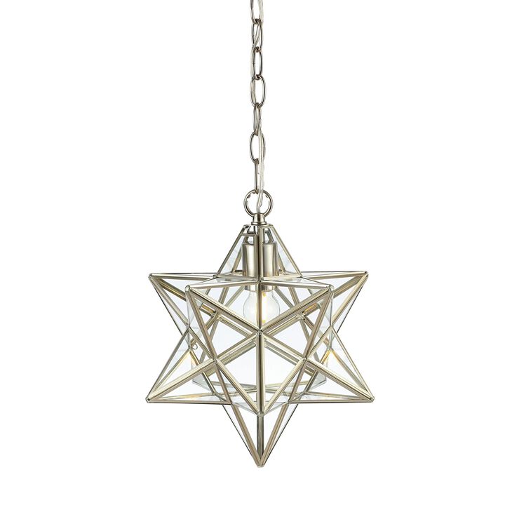 Stella Moravian Star Metal/Clear Glass LED Pendant
