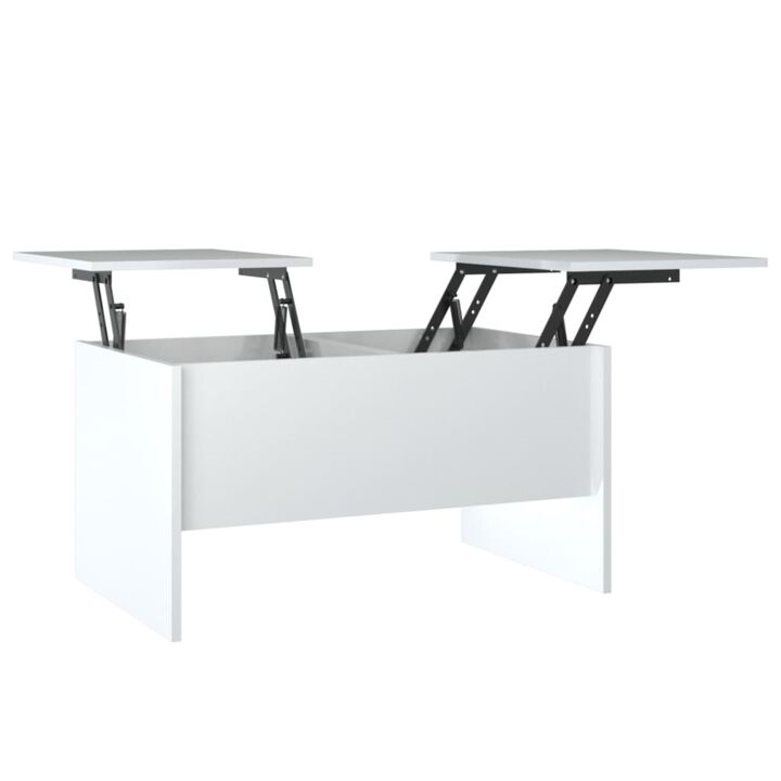 vidaXL Coffee Table High Gloss White 31.5"x19.7"x16.7" Engineered Wood