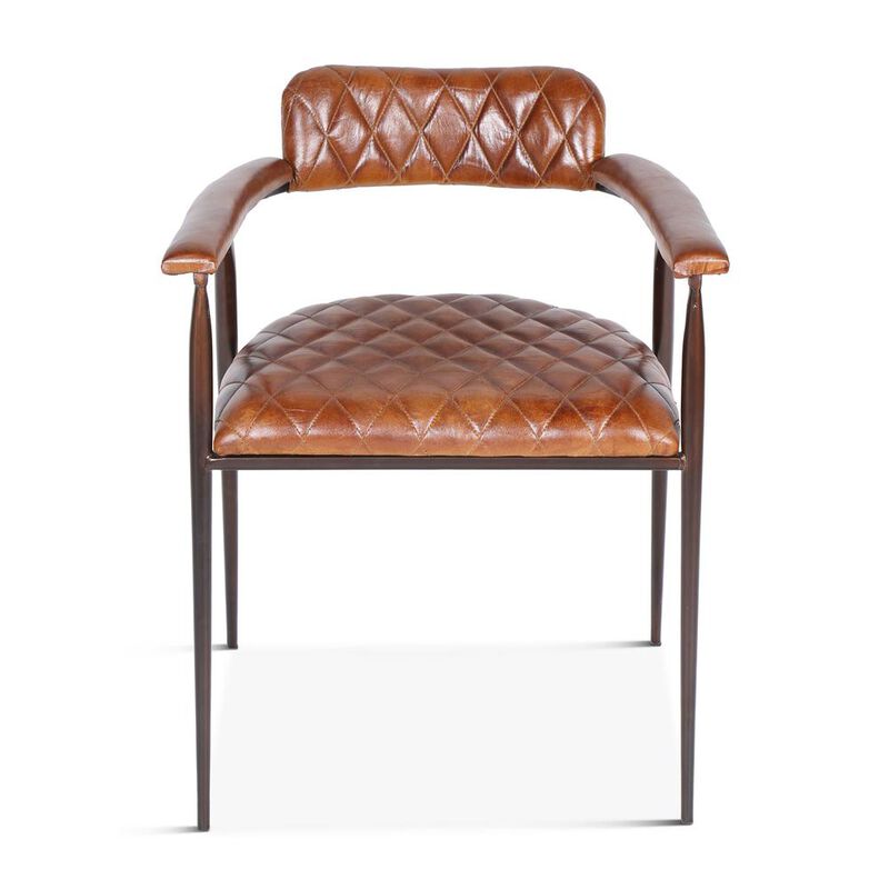 Belen Kox Retro Luxe Diamond Leather Accent Chair, Belen Kox
